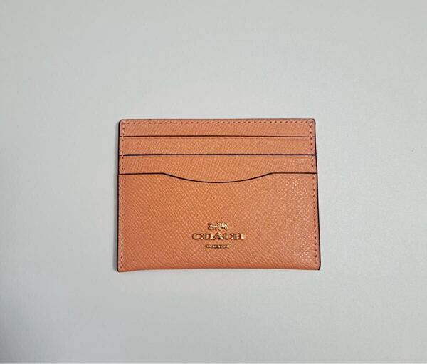 【新品未使用品】 レディース COACH コーチ カードケース パスケース 本革 レザー 名刺入れ シグネチャー ピンク