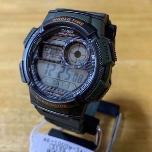 【新品・箱無し】カシオ CASIO 腕時計 メンズ レディース AE-1000W-3AV クォーツ 液晶 カーキ