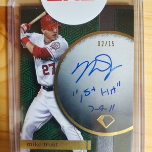 超希少 トラウト 直筆サインカード topps diamond icons auto inscription Mike Trout インスク エンゼルス 大谷 MLB 15枚限定