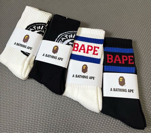 A bathing ape アベイシングエイプ ソックス man’s socks 靴下4足セット