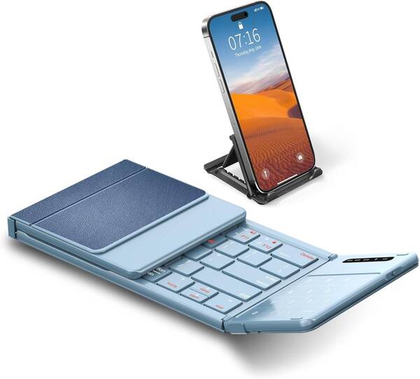 Bluetoothキーボード 折りたたみ ワイヤレス キーボード テンキー付きとタッチパッド搭載 3台デイバイス登録 ワンタッチ切替接続