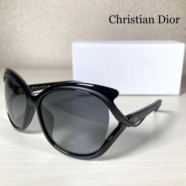 美品 Dior クリスチャンディオール サングラス 度なし ロゴ ケース付き アイウェア