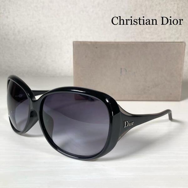 Dior クリスチャンディオール サングラス 度なし ロゴ ケース付き ボストン