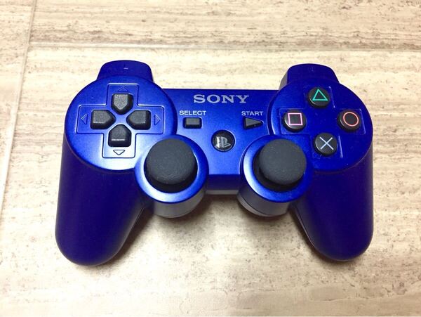 ★ほぼ未使用品即決★分解清掃済み★PS3 SONY純正品 コントローラー デュアルショック3 ブルー