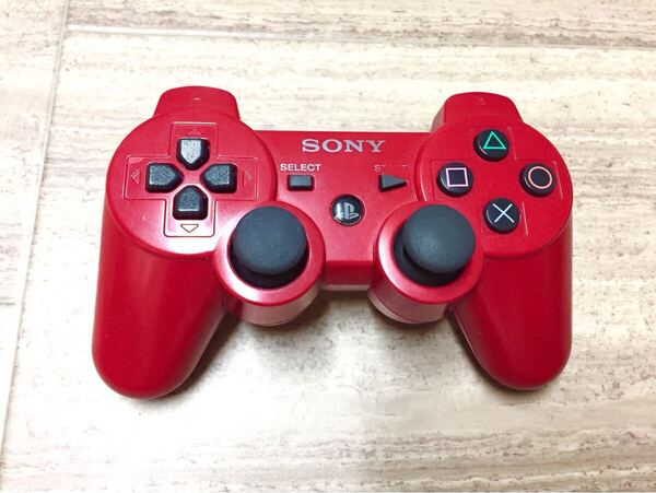 ★動作良品即決★分解清掃済み★PS3 SONY純正品 コントローラー デュアルショック3 レッド