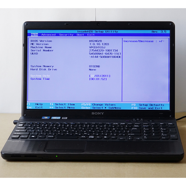 P028 SONY VPCEH1CGJ Core i5-2410M メモリー8GB 15.6インチ マウンター無 バッテリー付属 DVD