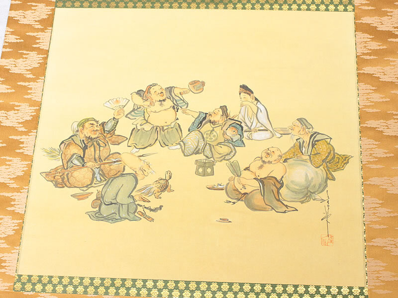 宏洞銘 七福神図 古画 掛け軸 箱無し 書画、骨董品、美術品 2025年最新】Yahoo!オークション -七福神掛け軸の中古品・新品