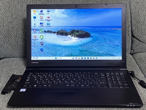 ②TOSHIBA dynabook B65/DP 第8世代CPU Corei5-8250U @1.60GHz 増設16GB 高速大容量SSD512GB Windows11Pro Webカメラ 15.6薄型 office365