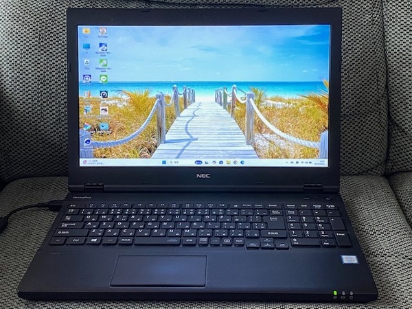 ④NEC VersaPro VKM17XZG4 第8世代CPU Corei5-8350U @1.70GHz 増設16GB 高速SSD256GB Windows11Pro 15.6型 フルHD テンキー office365