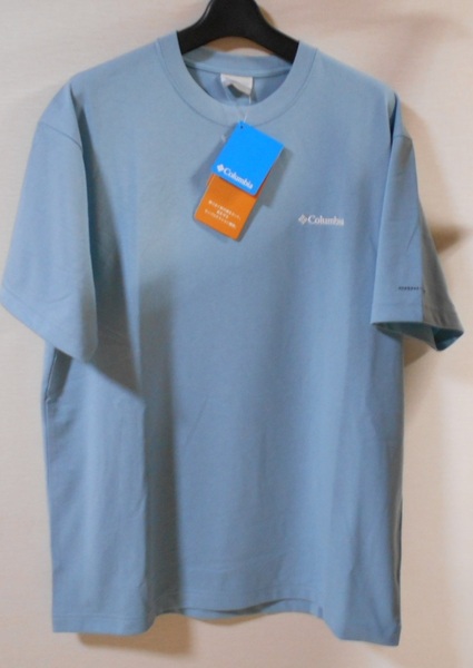 コロンビア colimbia ロゴ入り ブルー 半袖 Tシャツ L ☆彡タグ付き新品