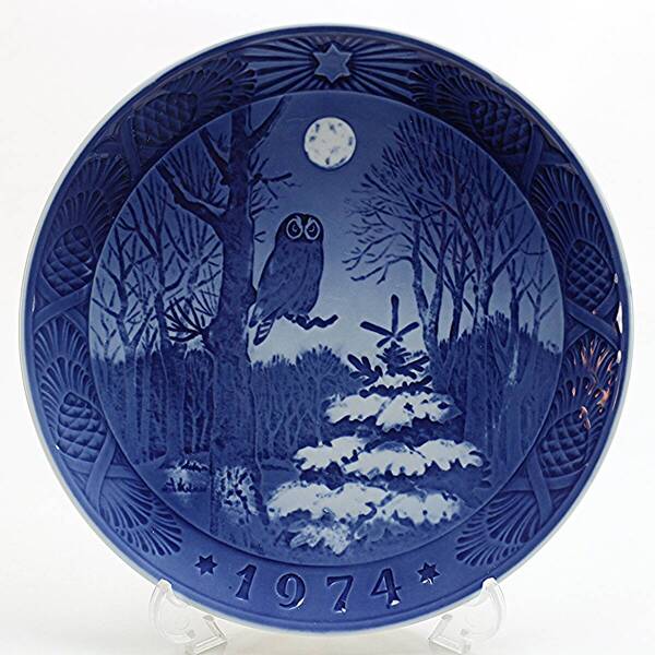 1974年 ロイヤルコペンハーゲン イヤープレート 「冬の黄昏」 北欧 デンマーク の 陶磁器 wwww8