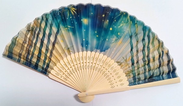 ★すぐに/土日祝も発送します【★特級品 ほたる ホタル 蛍 扇子 幻想色 布タイプ 21㎝ 天然竹使用】竹 タケ たけ 和柄 夏 扇子 うちわ 団扇