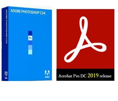 Adobe Photoshop CS4 / Acrobat Pro DC 2019 永続版 for windows 日本語シリアルキー有り
