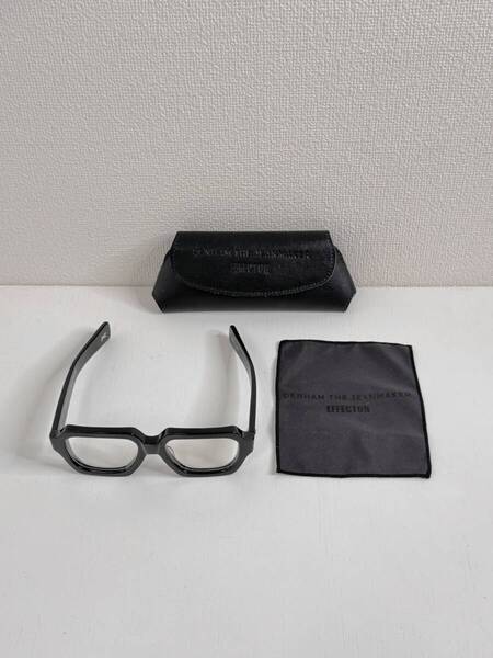 【定価約5.3万円】完売希少品 日本製 DENHAM × EFFECTOR コラボ メガネ 眼鏡 DENHAM2 SQUARE BK ブラック Made In Japan サングラス