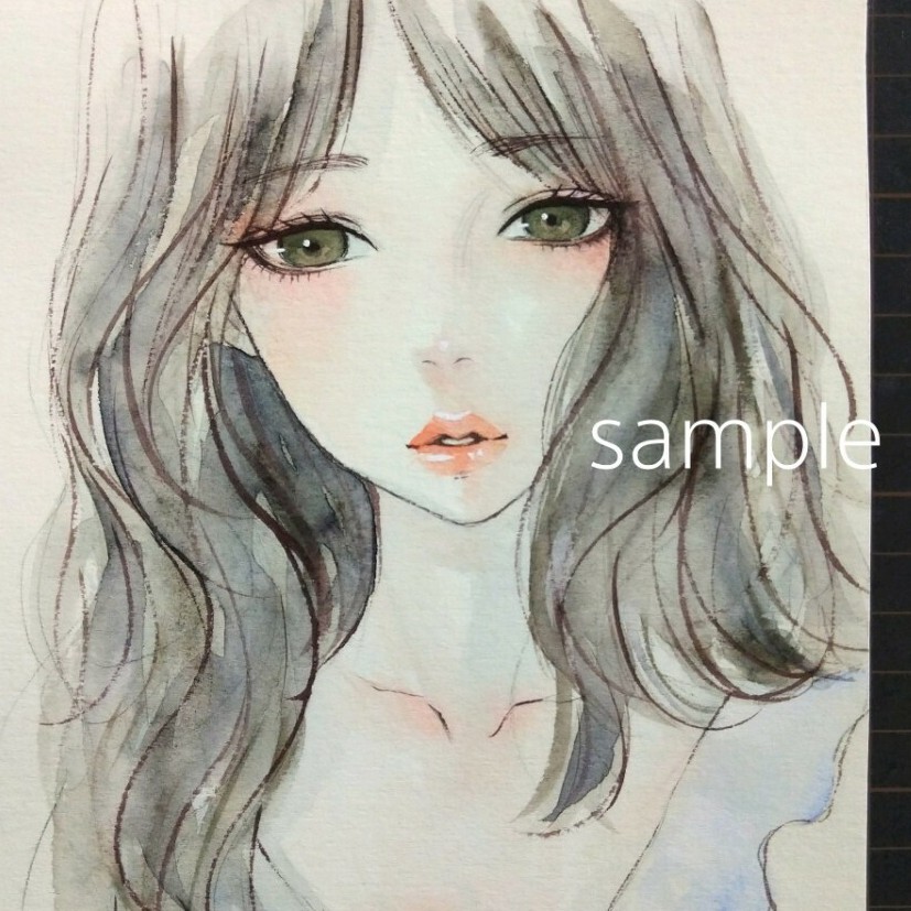 専用　絵画　原画　手描きイラスト　ドローイング　女の子　美人画 肉筆原画 水彩画 美人画 絵画 アナログ 手描きイラスト