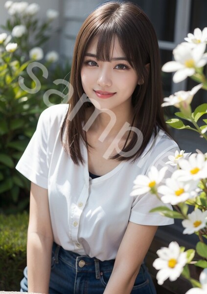 №157 アート A4サイズ ポスター AI 美女ポスター イラスト アイドル コスプレ OL 美女 モデル グラビア インテリア かわいい コロアート