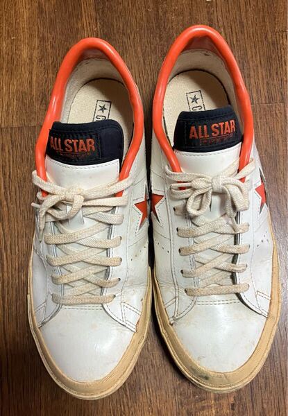 CONVERSE ALL STAR ワンスターホワイトオレンジ スニーカー 9インチ 27.5cm