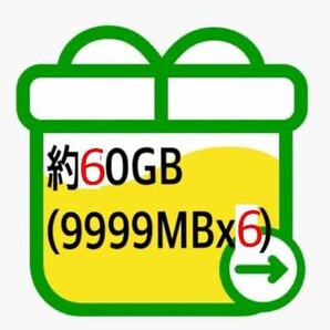 【匿名取引】mineo マイネオ パケットギフトです 約60GB(9999MBを6個)