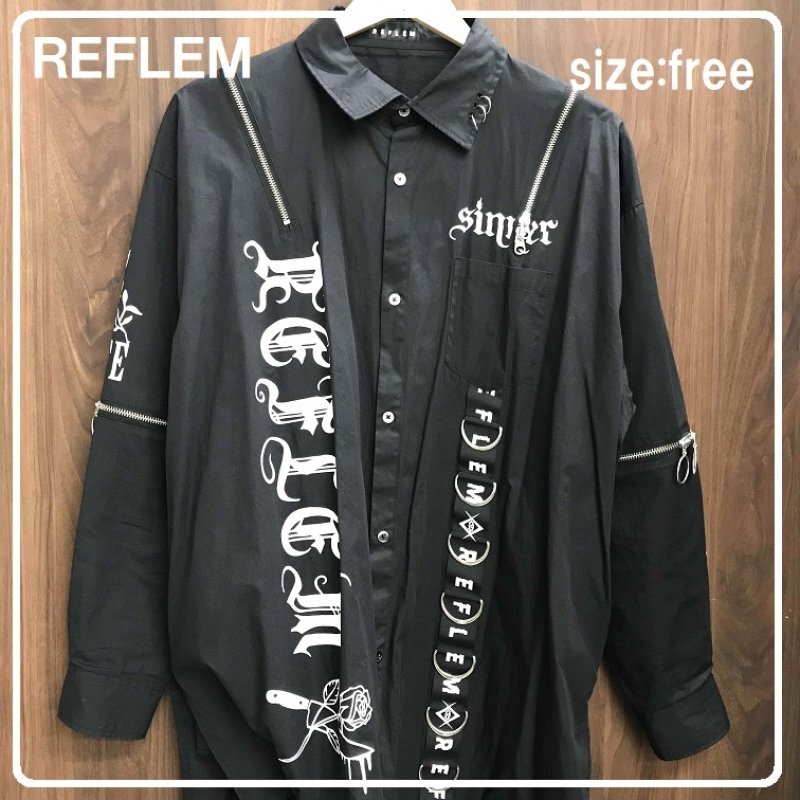 REFLEM レフレム　フェイクレザージャケット　リング REFLEM ブルゾン アウター 「REFLEM/レフレム」Dリングロゴ