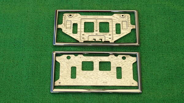 ホンダ アクセス 純正 現行型 ナンバーフレーム ライセンスフレーム ダーククロームメッキ JF3 JF4 JF5 JF6 JG3 JG4 JH3 JH4 JJ1 JJ2 PP1