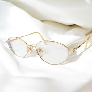 Christian Dior / クリスチャンディオール ■メガネ ラインストーン イエローゴールド CD-7517J ブランド【中古】 小物 眼鏡 メガネ