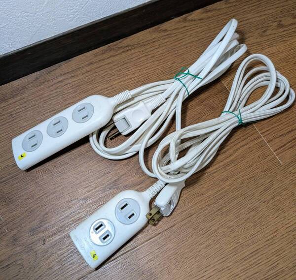 電源タップ 3m 4口 3口 2本 コンセントタップ 延長コード 工事物件タップ