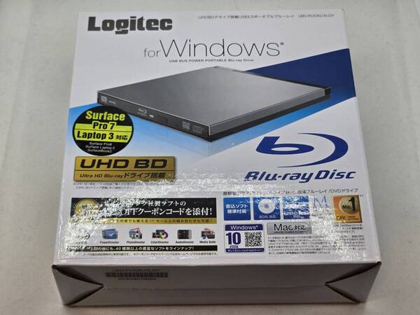 【UHDフレンドリー変更可】 ロジテック Logitec LBD-PUD6U3LGY グレー ポータブルブルーレイドライブ USB3.0 ソフト付 BU40N -531
