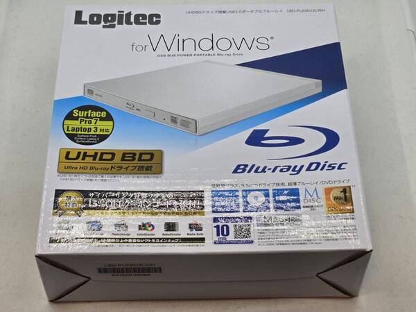 【UHDフレンドリー変更可】 ロジテック Logitec LBD-PUD6U3LWH ホワイト ポータブルブルーレイドライブ USB3.0 ソフト付 BU40N -532
