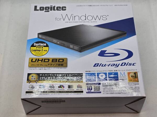 【UHDフレンドリー変更可】 ロジテック Logitec LBD-PUD6U3LBK ブラック ポータブルブルーレイドライブ USB3.0 ソフト付 BU40N -533