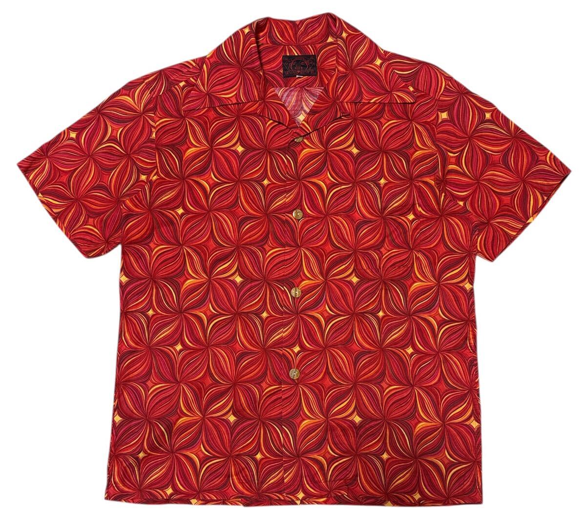 希少　エビス evisu モンスター柄 アロハシャツ 半袖 レッド 希少 エビス evisu モンスター柄 アロハシャツ 半袖 レッド