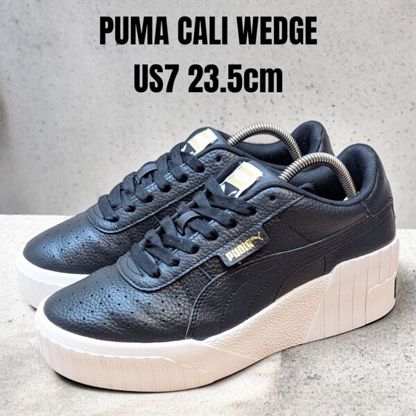 2025年モデル PUMA CALI WEDGE プーマ カリ ウェッジ 23.5cm ブラック 厚底スニーカー レディーススニーカー PUMAスニーカー PUMA厚底