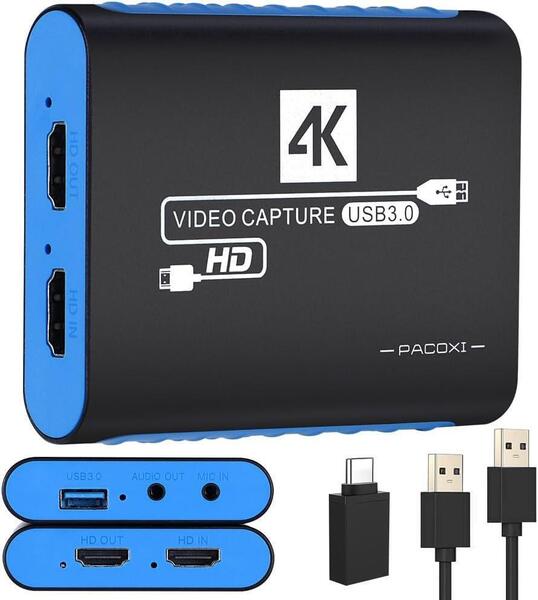 キャプチャーボード 4K HDMI パススルー機能 1080P USB3.0