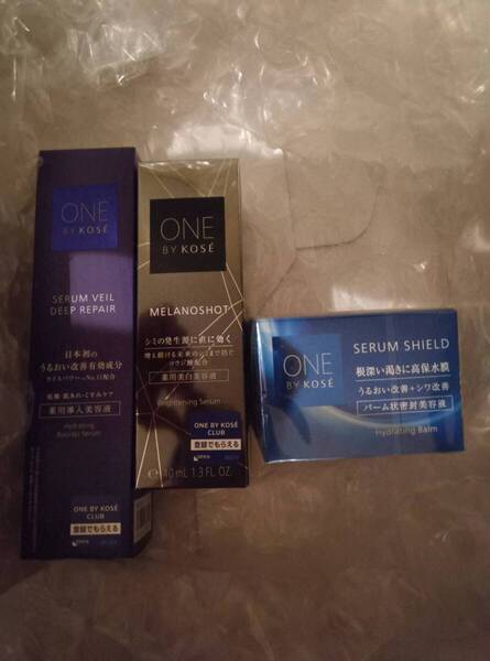 送料無料 コーセー 株主優待 ONE BY KOSE セラム シールド 40gセラムヴェール ディープリペア 60mL メラノショット W 40mL 各1個
