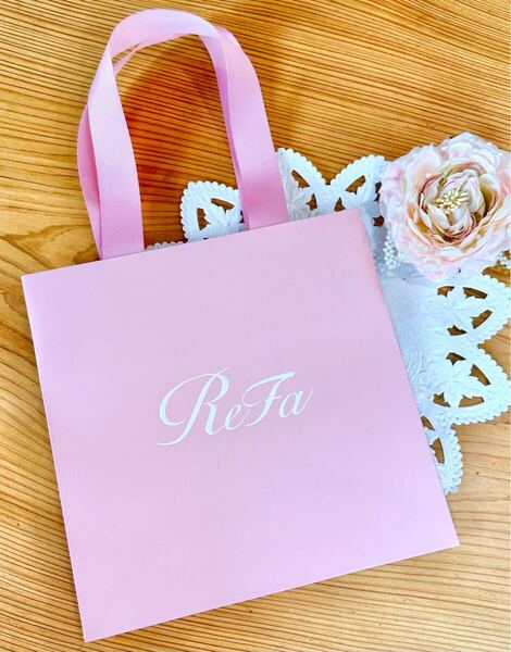 【限定色】リファ ショッパー SS◎ピンク◎紙袋 ショッピング バッグ ラッピング ギフト プレゼント ショップ袋◎ブランド ReFa リボン