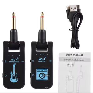 送料無料 新品 ギター ベース ワイヤレストランスミッター 2個 (充電ケーブル付)