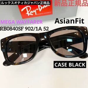 正規品Ray Ban レイバンRB0840SF 902/1A メガウェイファーラーMEGA WAYFARER HAVANA /LIGHTVIOLET アジアンフィット サングラス ケース黒