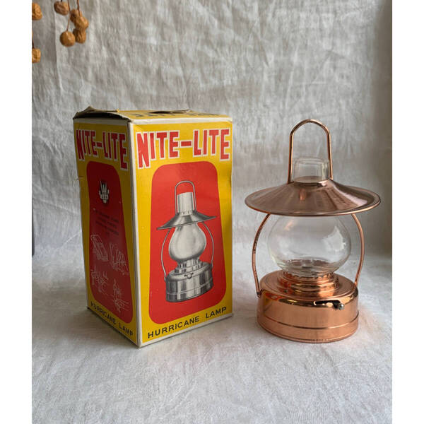 デッドストック フランス 1950s NITE LITE 電池 ランプ ハリケーン ランタン 銅 ブロンズ キャンプ ヴィンテージ アンティーク