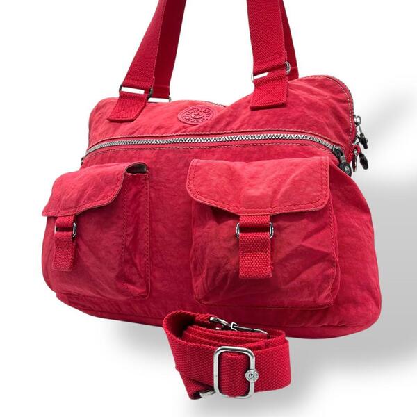 KIPLING キプリング ショルダーバッグ ナイロン2way 赤 A4