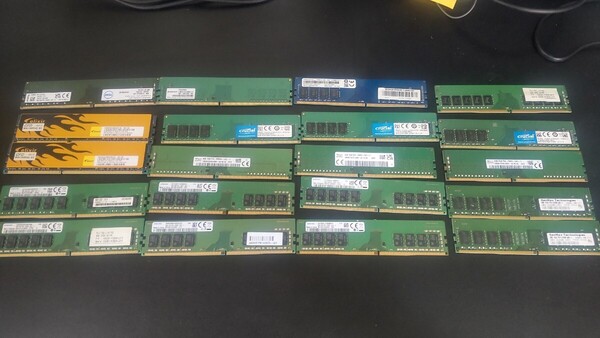 A317 メモリ 8GB 20枚 Samsung/panram/crucial/SK hynix/elixir/Kingston/Sanmax/RAMAXEL/FUJITSU 現状品 JUNK 送料無料