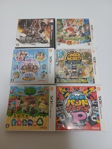 ニンテンドー3DSソフト 6本【どうぶつの森 進撃の巨人モンスターストライクスナックワールド大合奏バンドブラザーズマジックキャッスル 】