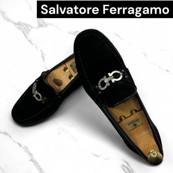 フェラガモ Salvatore Ferragamo ガンチーニ ローファー 黒 ブラック 6.5EE 24.5cm 定番 ビジネスシューズ