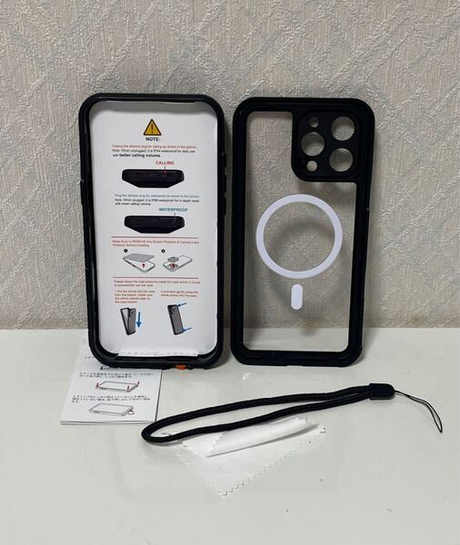 706i0207 UMITTOS iPhone 16 Pro Max 用 ケース 防水 衝撃吸収 水中撮影対応 Qi充電対応 顔認証対応 全面保護 完全防水 防雪 防塵 滑り