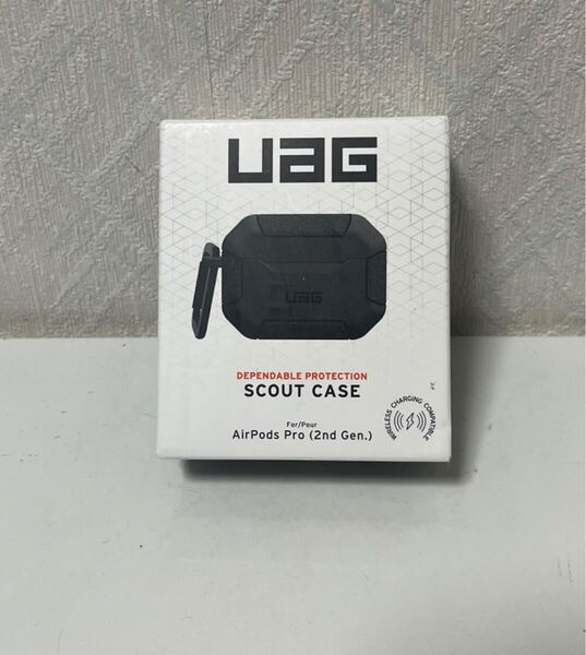 706i1221 URBAN ARMOR GEAR Apple AirPods Pro 第2世代用ケース (耐衝撃/カラビナ付属/MagSafe充電対応) SCOUT ブラック日本正規代理店品