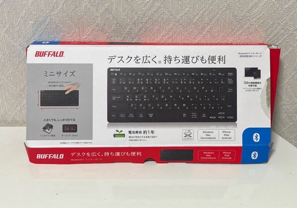706i2921 バッファロー Bluetooth 5.0 ワイヤレス ミニ キーボード 薄型 持ち運び パンタグラフ 3台マルチペアリング 日本語 ブラック