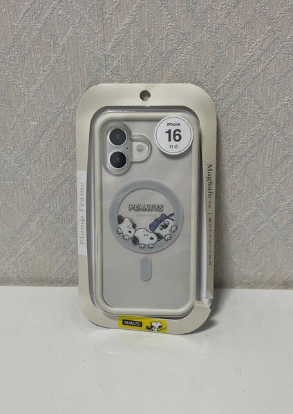 706i1204 グルマンディーズ ピーナッツ スヌーピー iPhone16 MagSafe 対応 プランプフレームケース きょうだい SNGG-89B