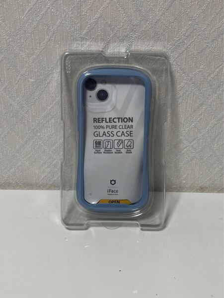 706i1218 【Amazon.co.jp 限定】iFace Reflection iPhone 15/14/13 ケース ケース クリア 強化ガラス (ペールブルー)【エコPKG】