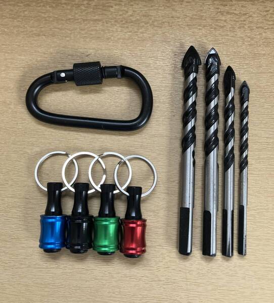 激安 在庫処分 ビットホルダー4個セット&超硬ドリルビット4本セット(6、8、10、12mm)