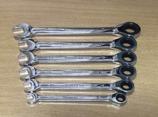 TS-99167ラチェットレンチ◇コンビネーションレンチ8、10、12、13、14、17mm◇6本組 収納ポーチ付 72ギア