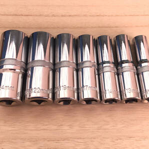六角ディープソケット☆7本セット☆ サイズ12、13、14、17、19、22、24mm☆ 1/2