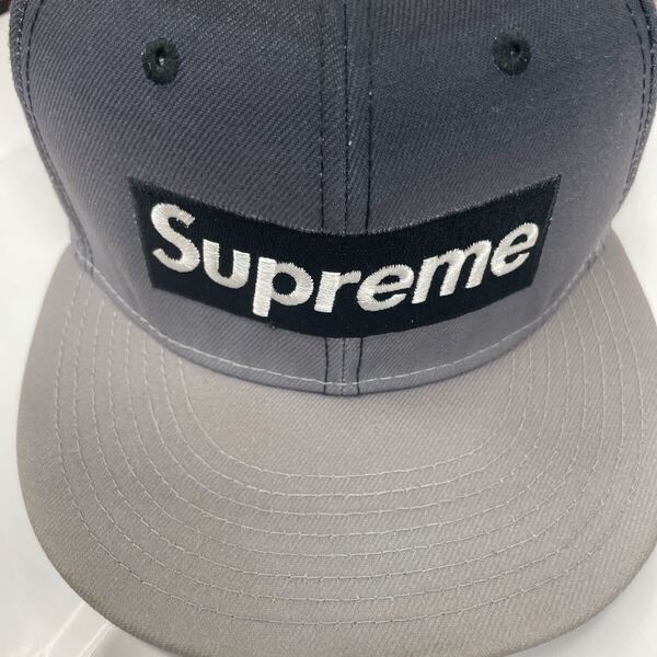 即決★Supreme x NEW ERA キャップ グレー系 7 3/4 61.5cm